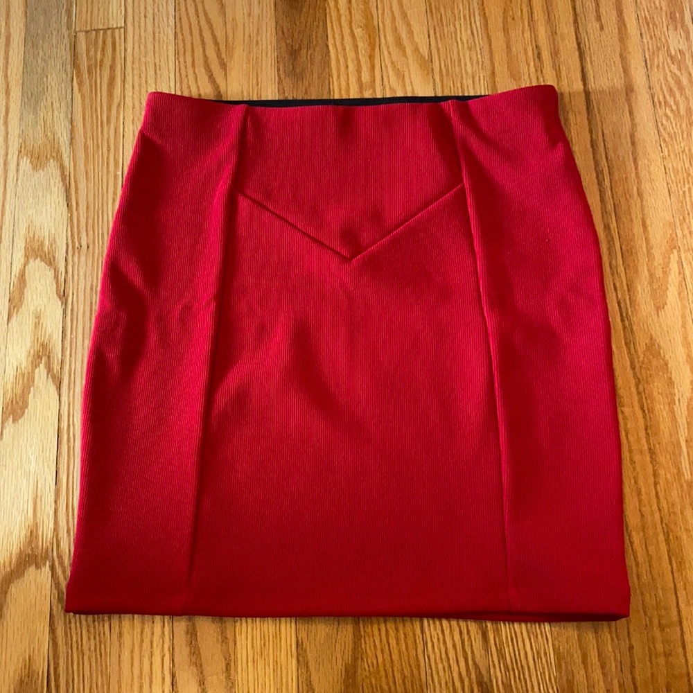 Red mini skirt